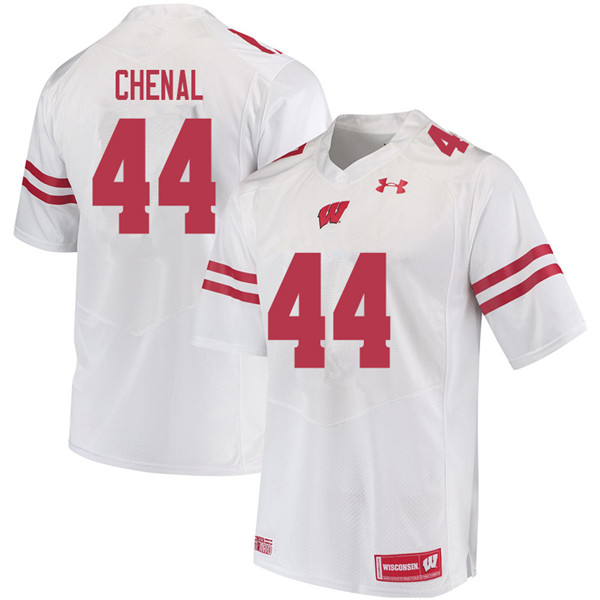 Men #44 John Chenal Wisconsin Badgers College Football Jerseys Sale-White